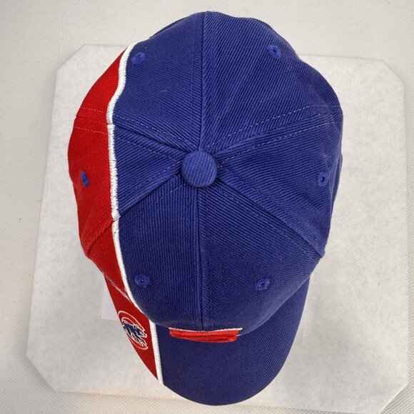Chicago Cubs Split Color Baseball Cap Adjustable Strap Cotton MLB Hat OSFA - Picture 4 of 11